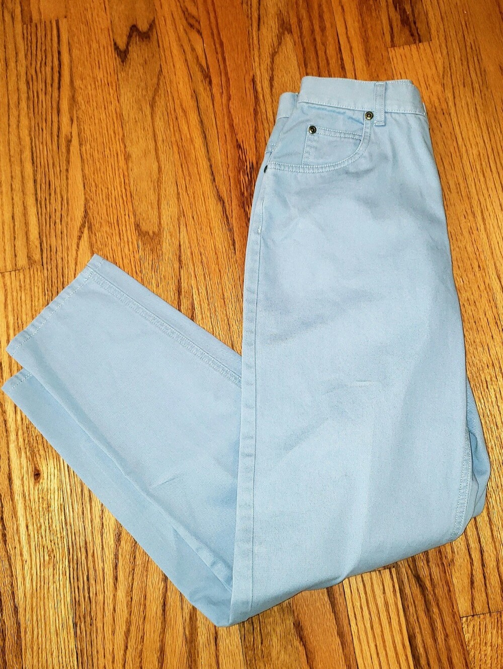 Liz Claiborne Light Blue Petite Straight Leg Pants Size: 6P